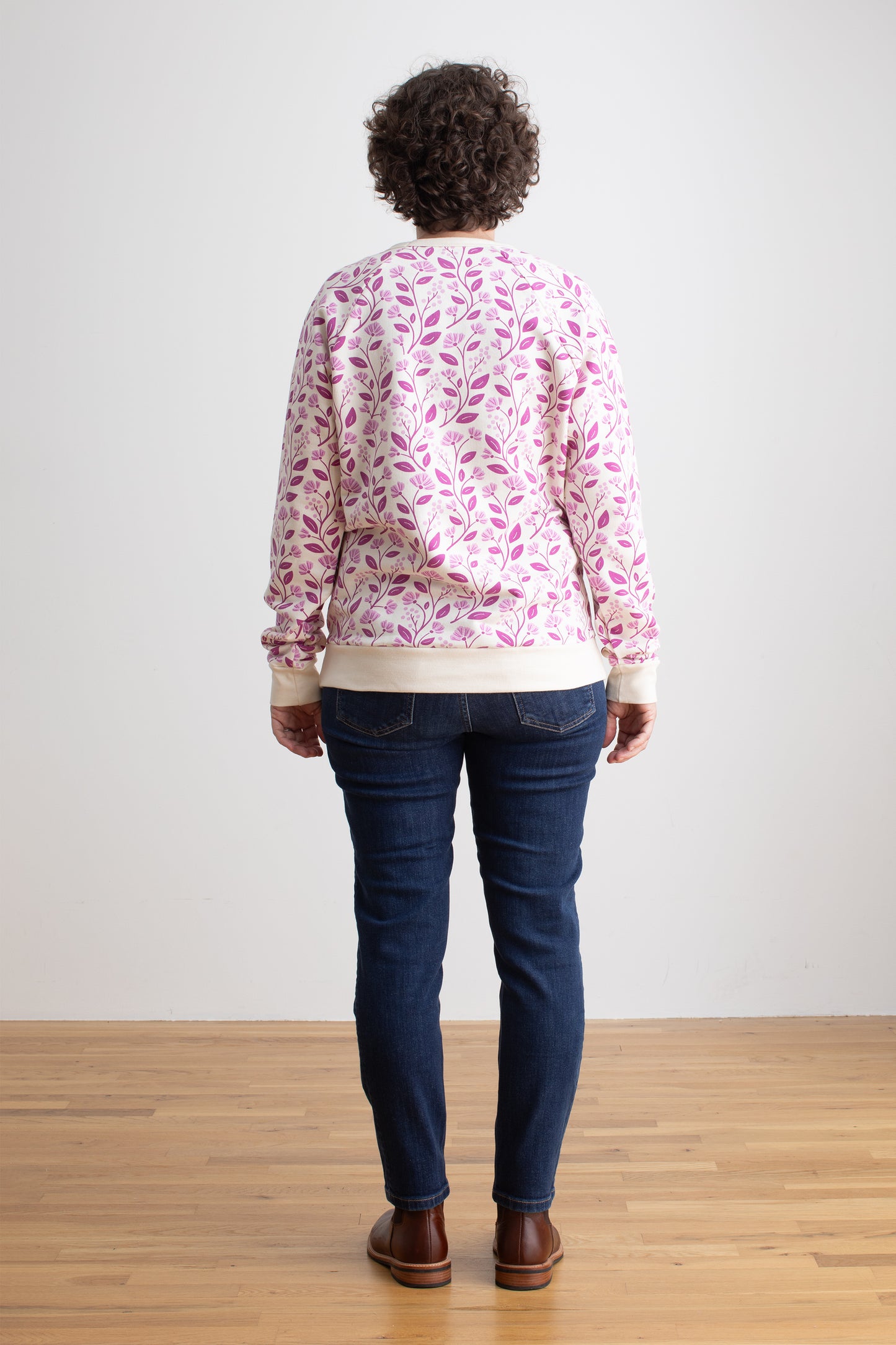 Adult Sweatshirt - Flower Vines Orchid