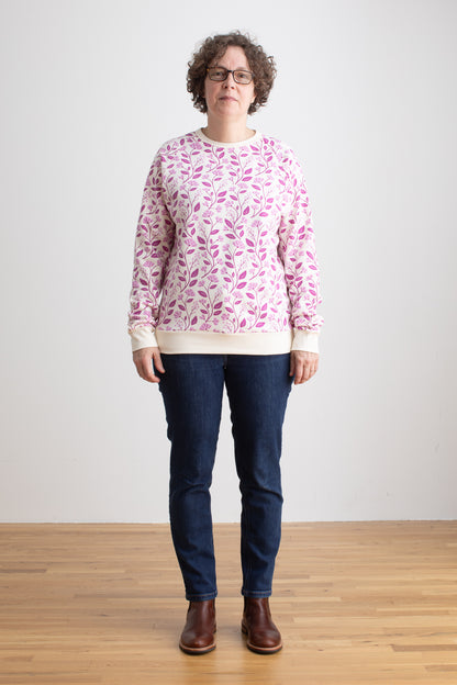 Adult Sweatshirt - Flower Vines Orchid