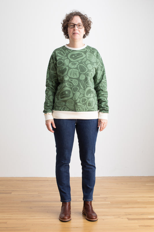 Adult Sweatshirt - Fossils Green