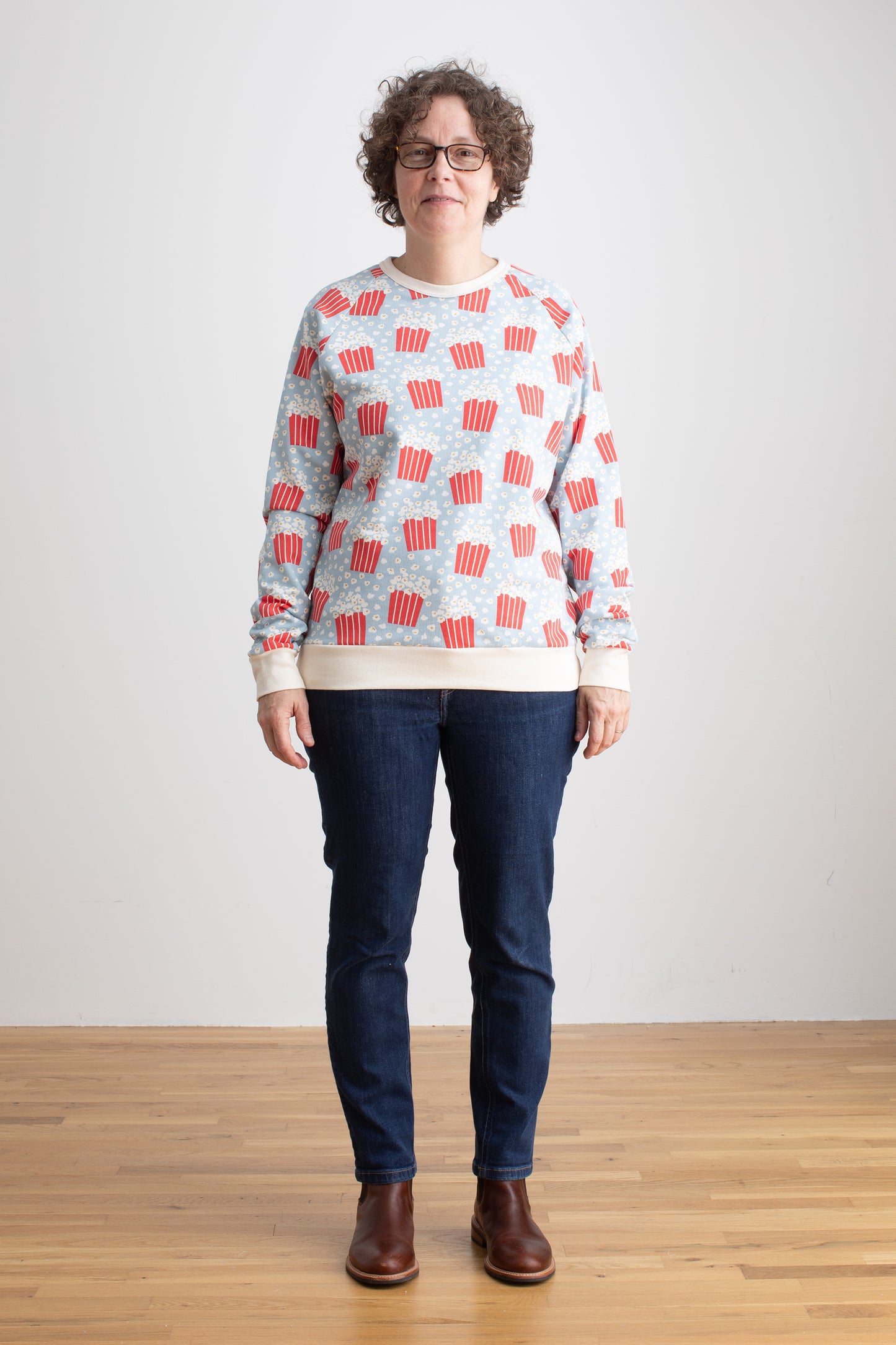 Adult Sweatshirt - Popcorn Sky Blue