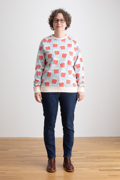 Adult Sweatshirt - Popcorn Sky Blue