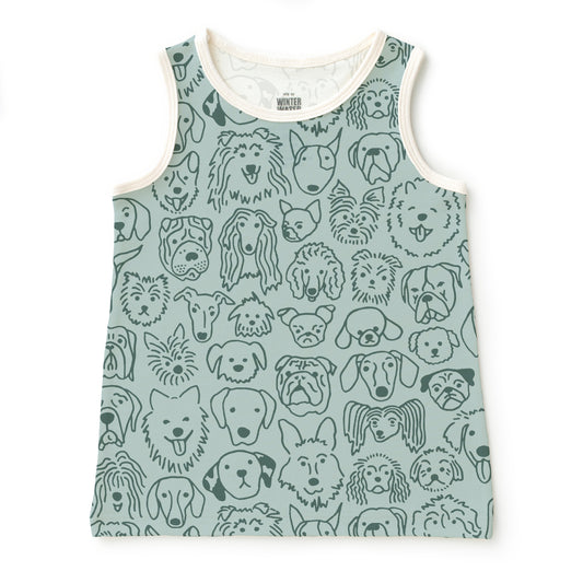 Baby Tank Top - Dogs Pale Blue