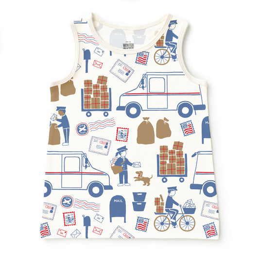 Baby Tank Top - Postal Service Red & Blue