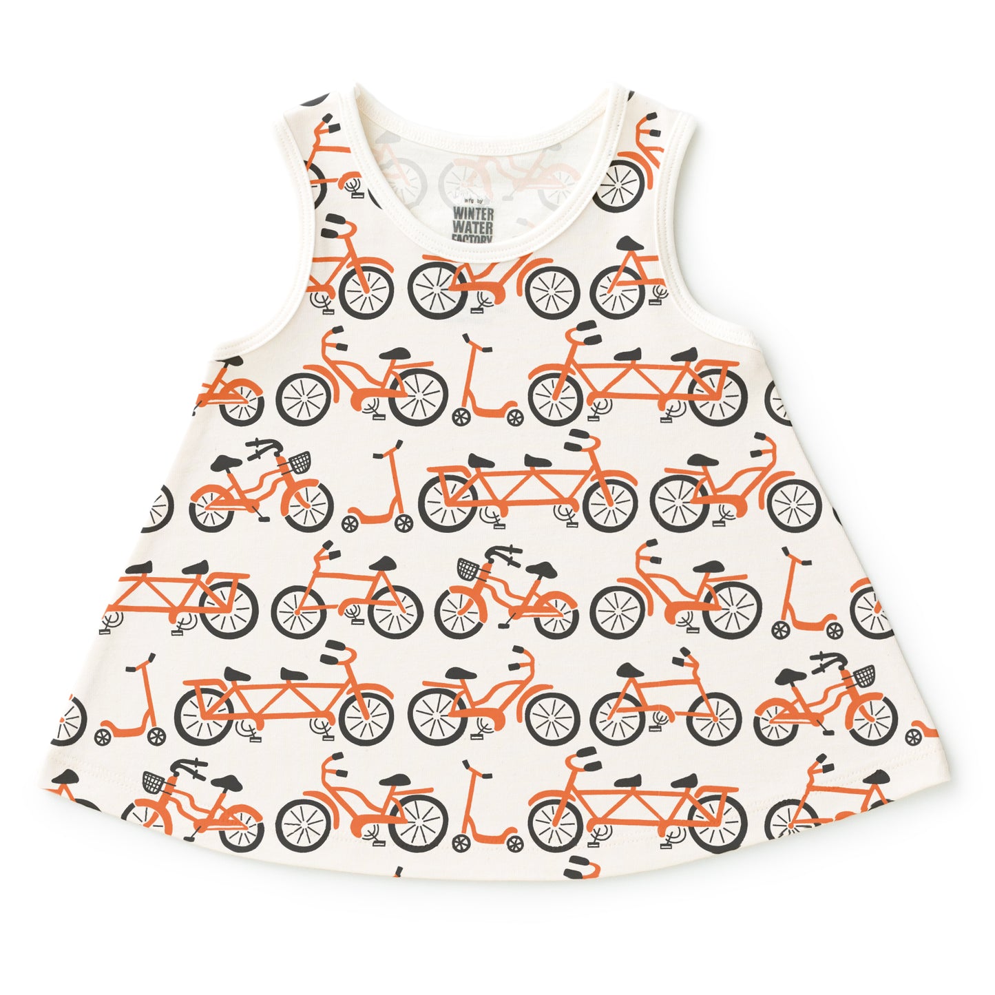 Iris Baby Tunic - Bikes Orange