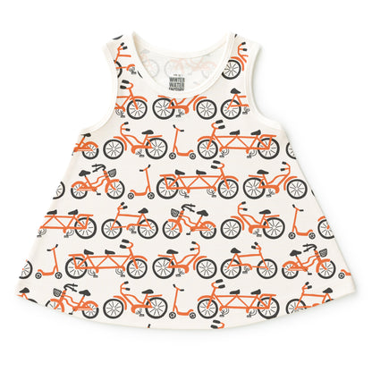 Iris Baby Tunic - Bikes Orange