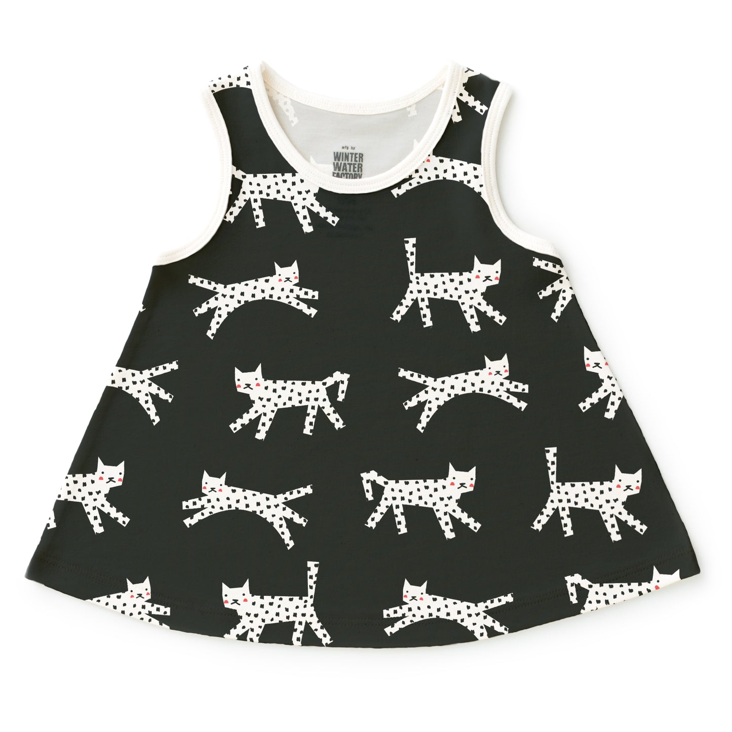 Iris Baby Tunic - Cats Black