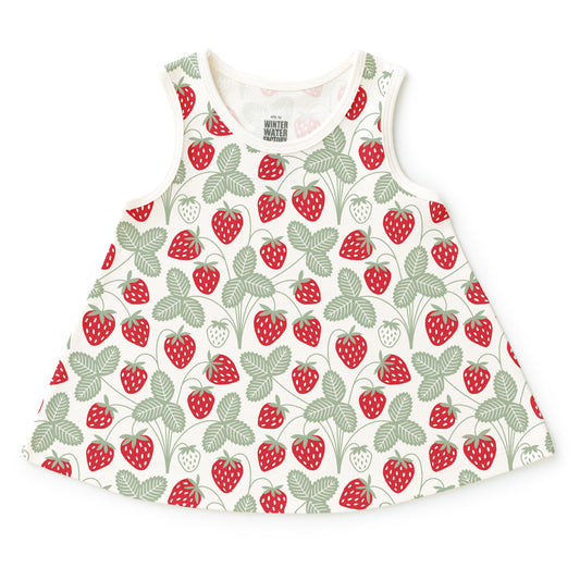 Iris Baby Tunic - Strawberries Red & Green
