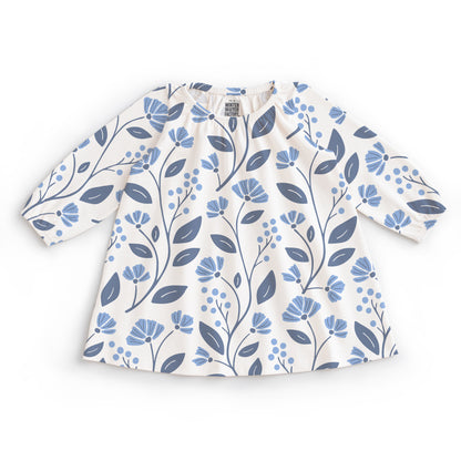 Cedar Baby Dress - Flower Vines Blue