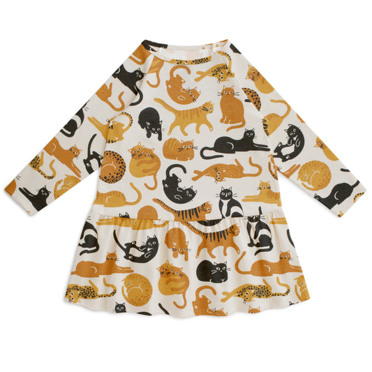 Chicago Dress - Cat Friends Gold & Yellow