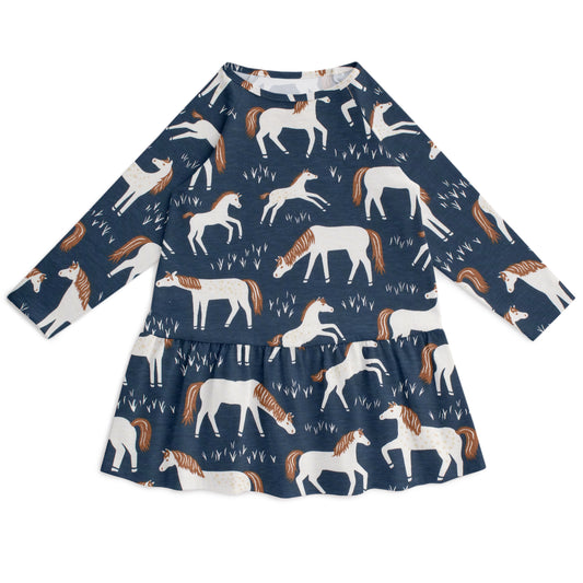 Chicago Dress - Horses Navy