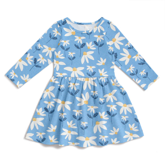 Calgary Dress - Daisies Blue