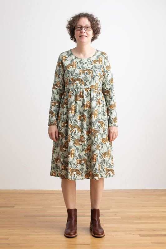 Women's Copenhagen Dress - Dreaming Tigers Green