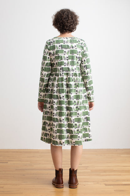 Women's Copenhagen Dress - Garbage & Recycling Green