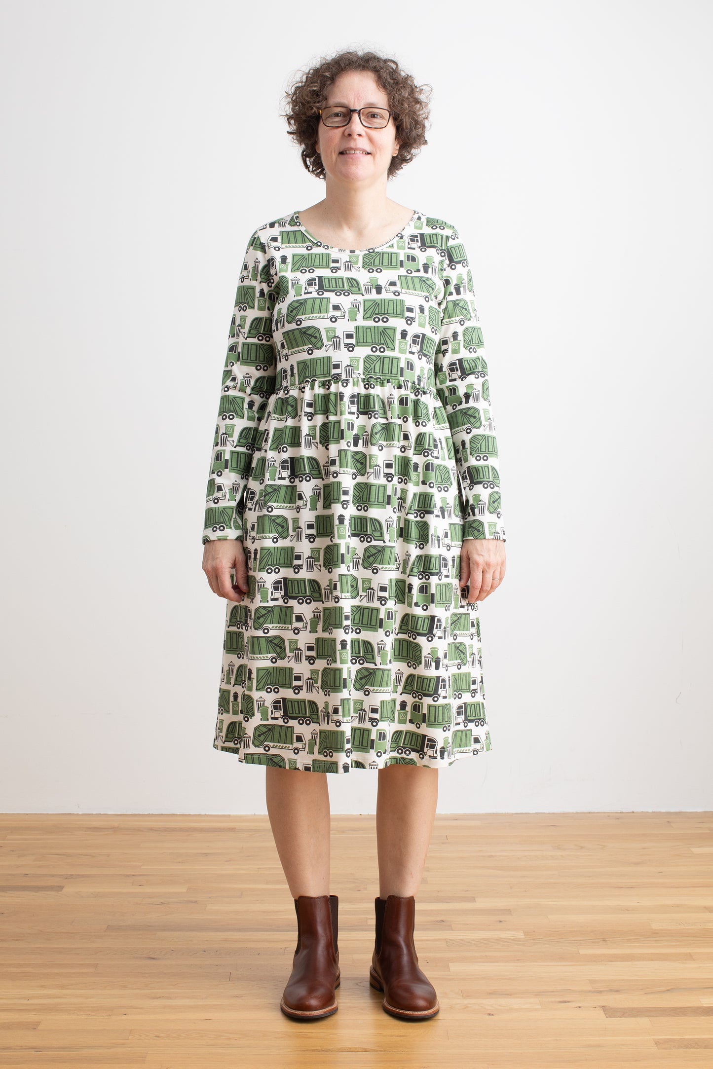 Women's Copenhagen Dress - Garbage & Recycling Green