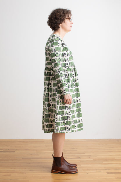 Women's Copenhagen Dress - Garbage & Recycling Green