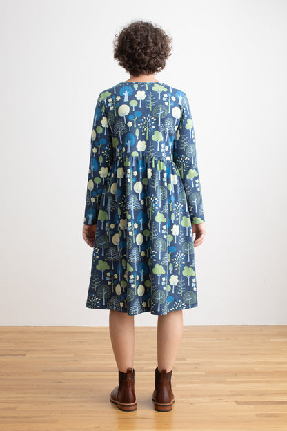 Women's Copenhagen Dress - Trees Navy