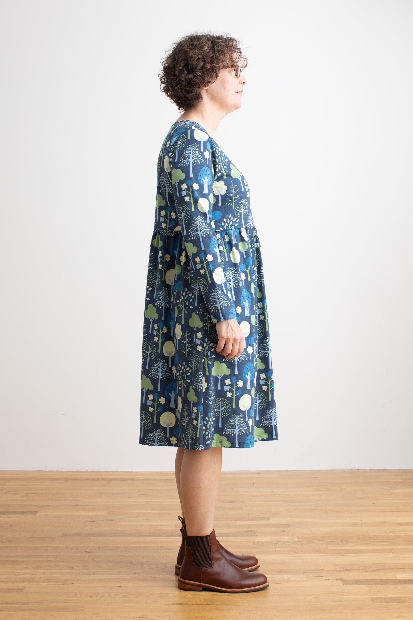 Women's Copenhagen Dress - Trees Navy