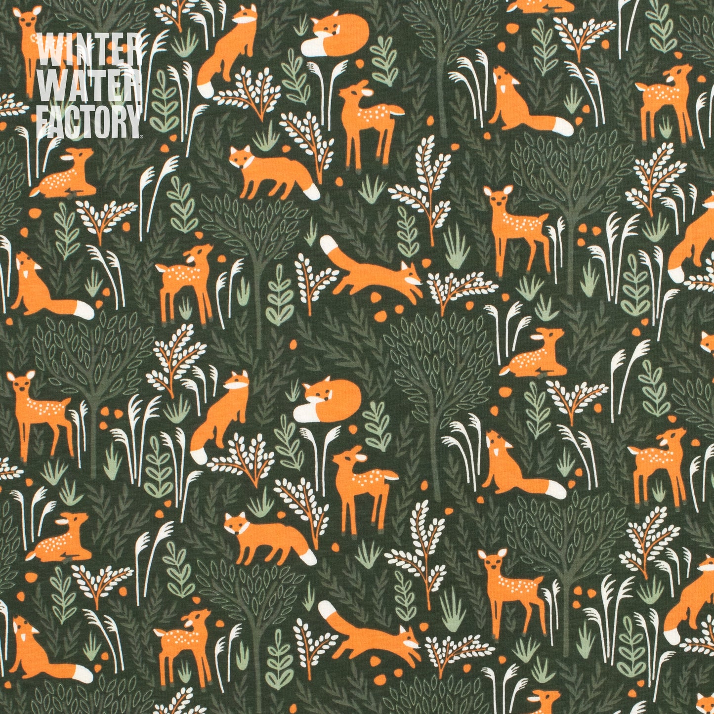 Sweatshirt - Deer & Foxes Dark Green