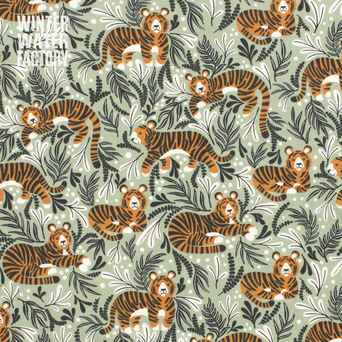 French Terry Jumpsuit - Dreaming Tigers Green