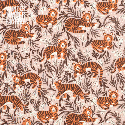 Fitted Crib Sheet - Dreaming Tigers Pink