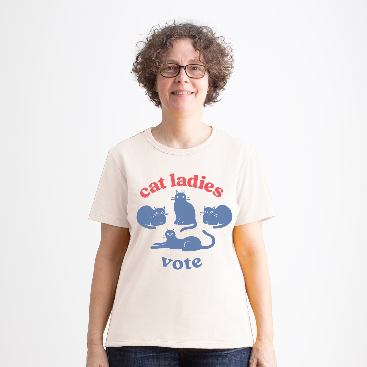 Women's Basic Tee - Cat Ladies Vote Natural