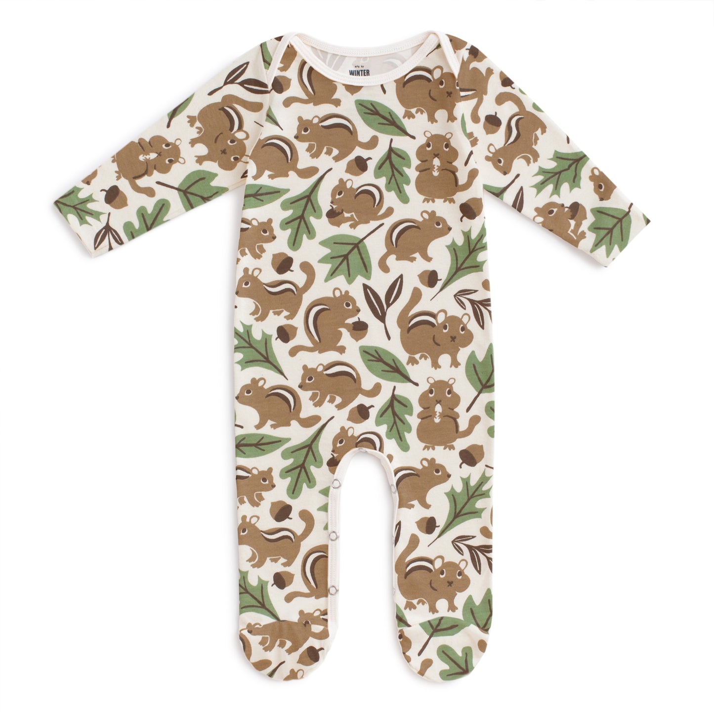 Footed Romper - Chipmunks Brown