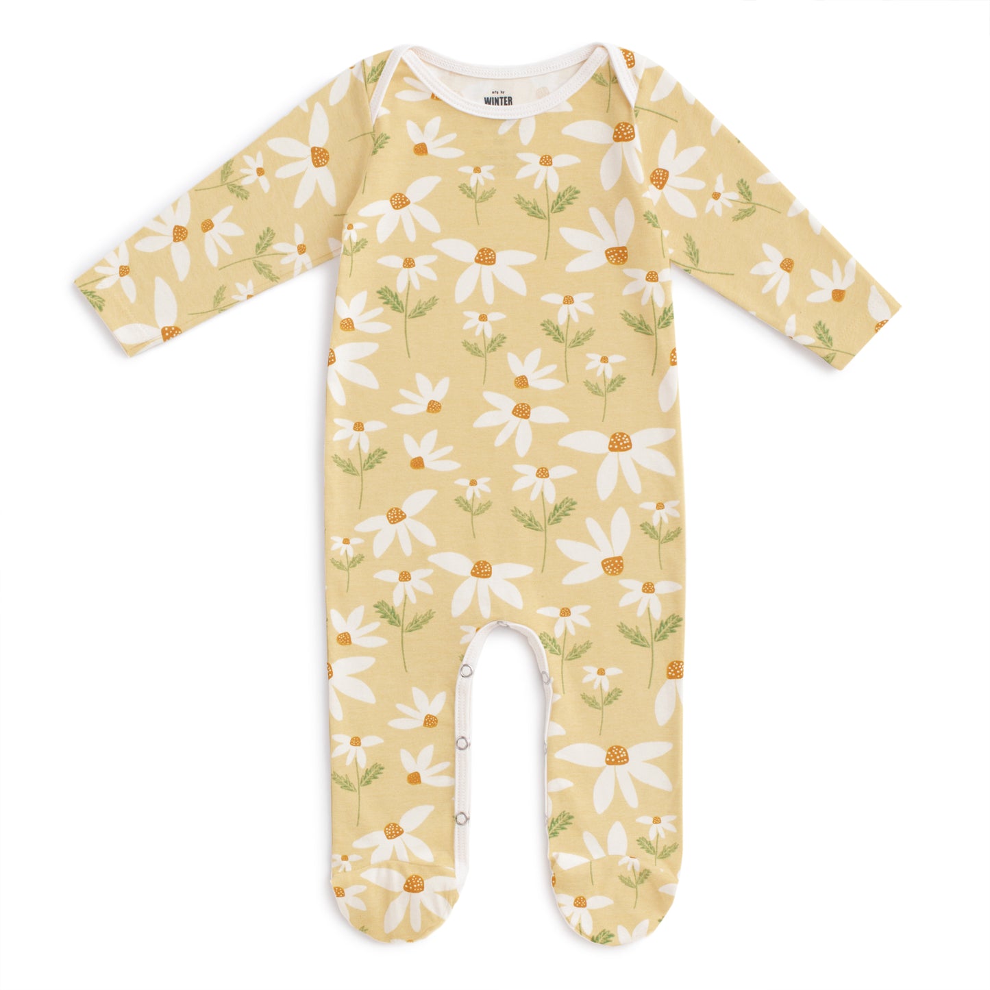 Footed Romper - Daisies Yellow