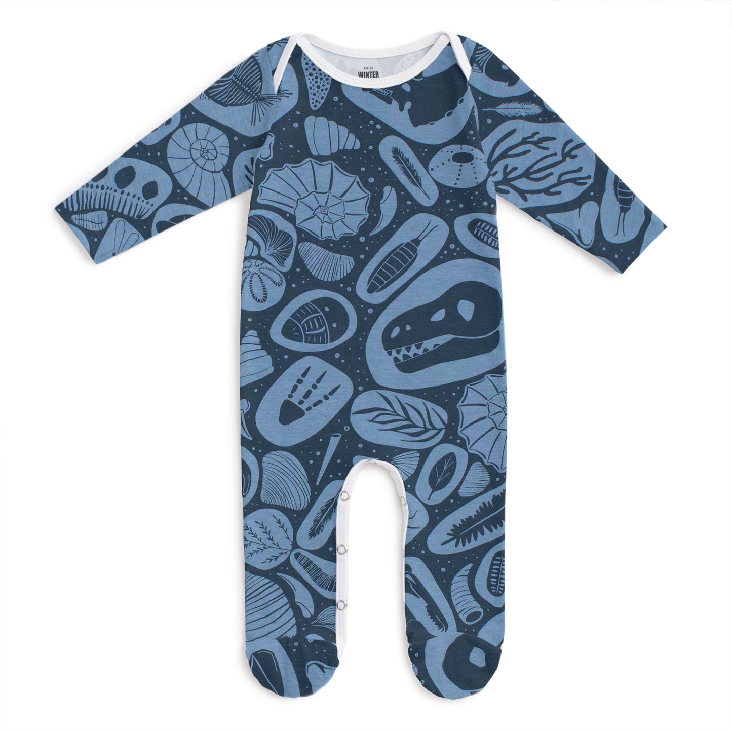 Footed Romper - Fossils Night Sky