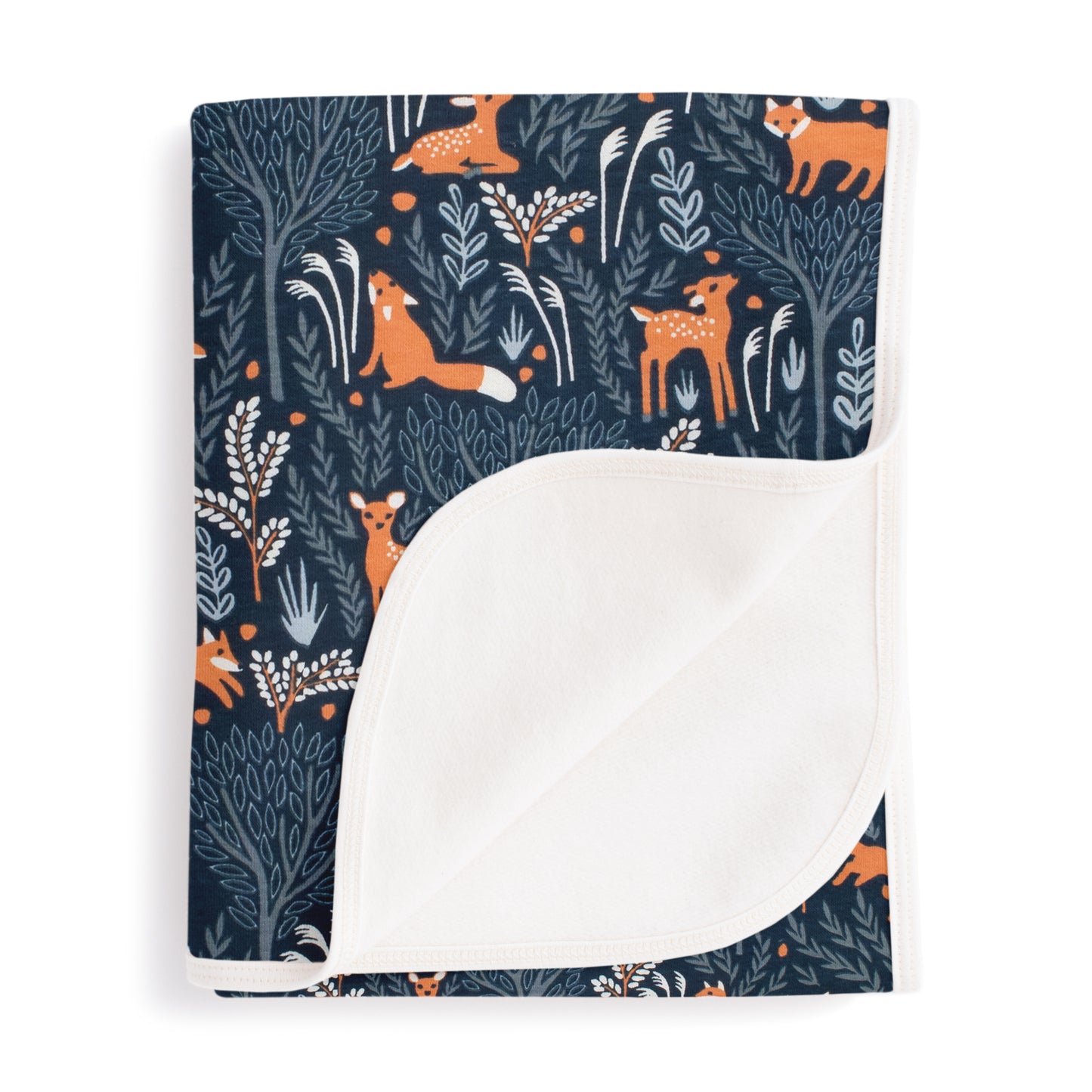 French Terry Blanket - Deer & Foxes Night Sky