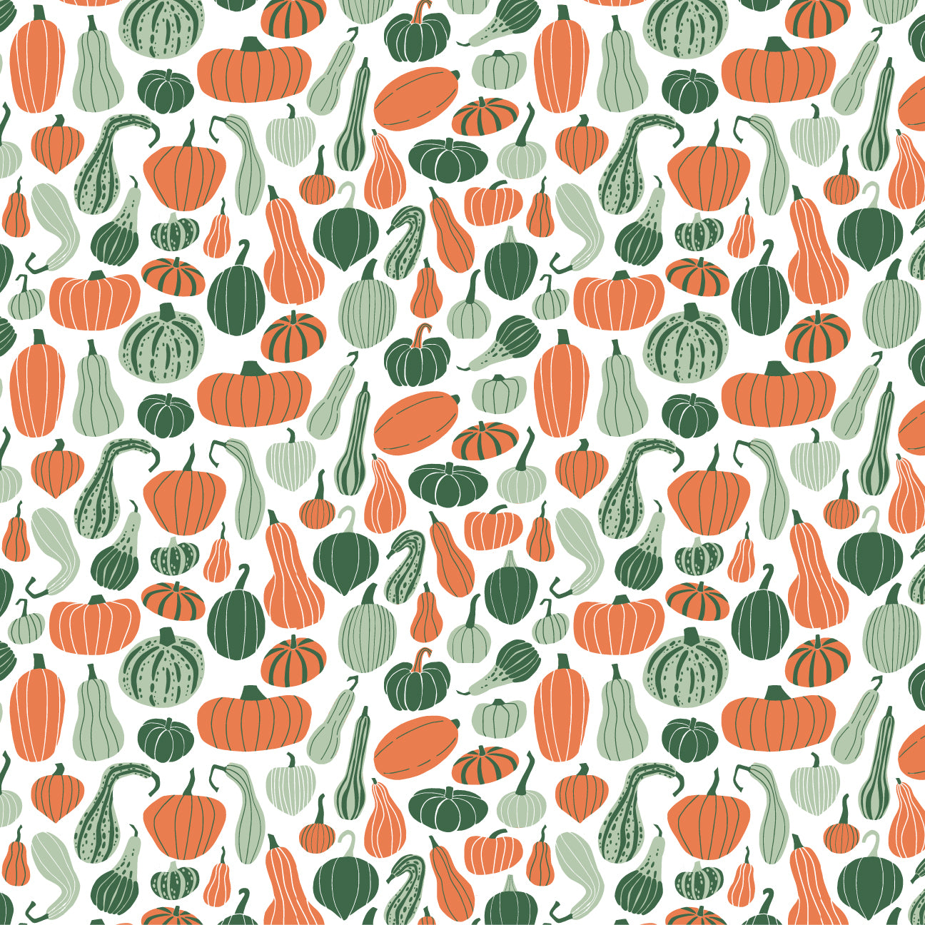 Footed Romper - Gourds & Pumpkins Green & Orange