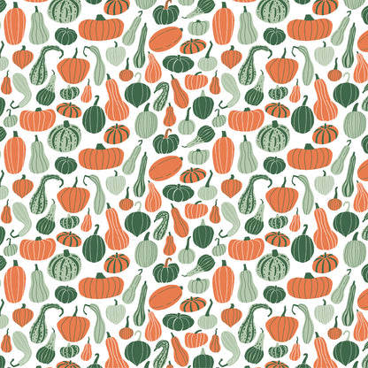 Women's Helsinki Dress - Gourds & Pumpkins Green & Orange