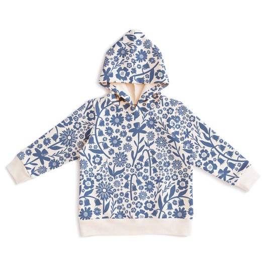 Hoodie - Dutch Floral Delft Blue