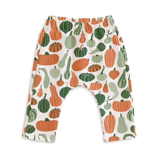 Harem Pants - Gourds & Pumpkins Green & Orange