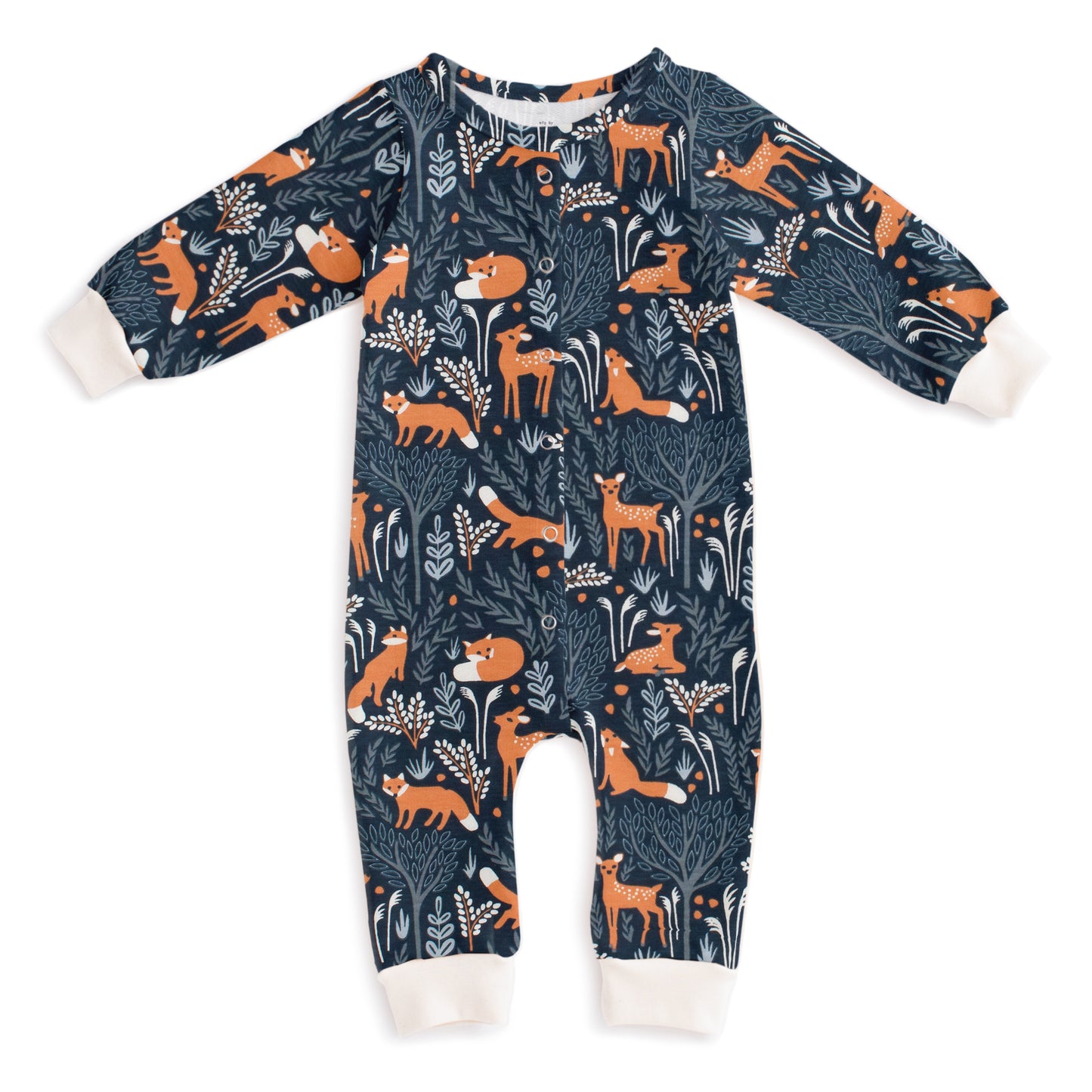 French Terry Jumpsuit - Deer & Foxes Night Sky