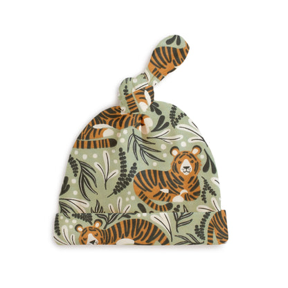 Knotted Baby Hat - Dreaming Tigers Green