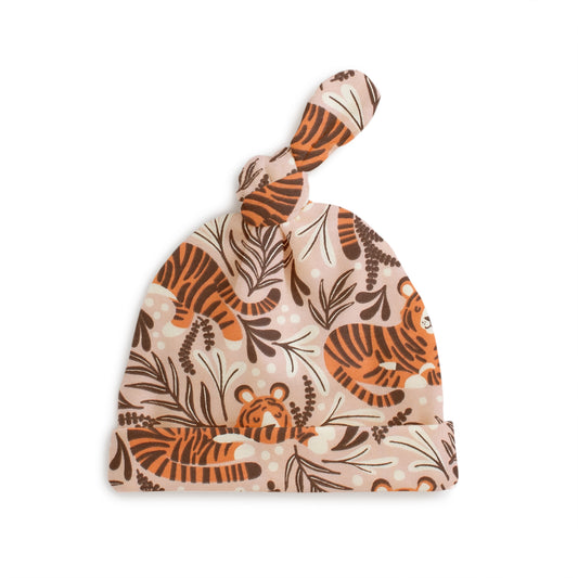 Knotted Baby Hat - Dreaming Tigers Pink