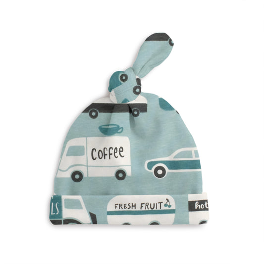 Knotted Baby Hat - Food Trucks Surf Blue