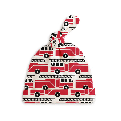 Knotted Baby Hat - Firetrucks Red