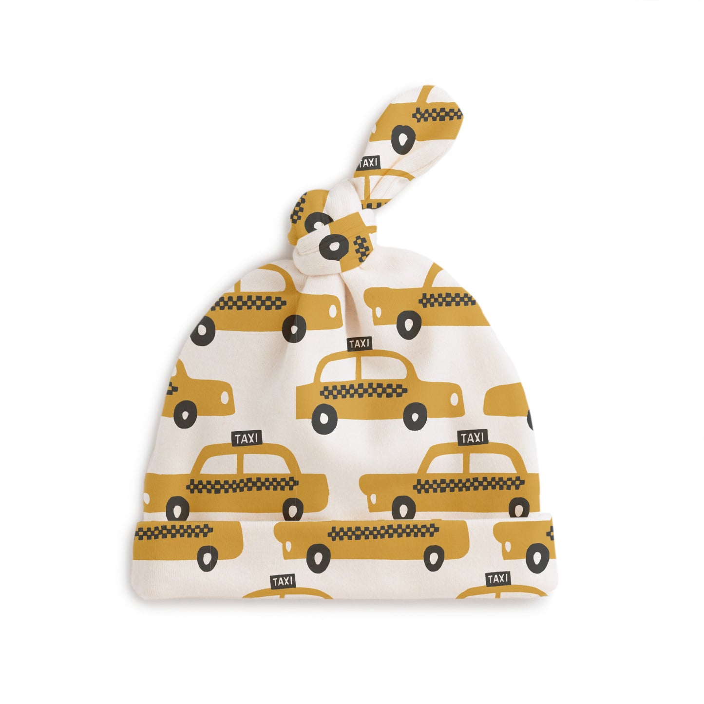 Knotted Baby Hat - Taxi Cabs Yellow