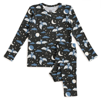 Kids Pajama Set - Bats Blue & Charcoal