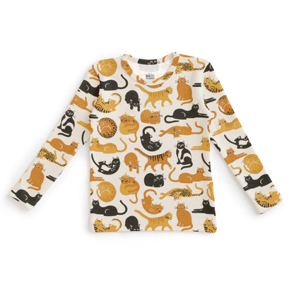 Kids Pajama Set - Cat Friends Gold & Yellow