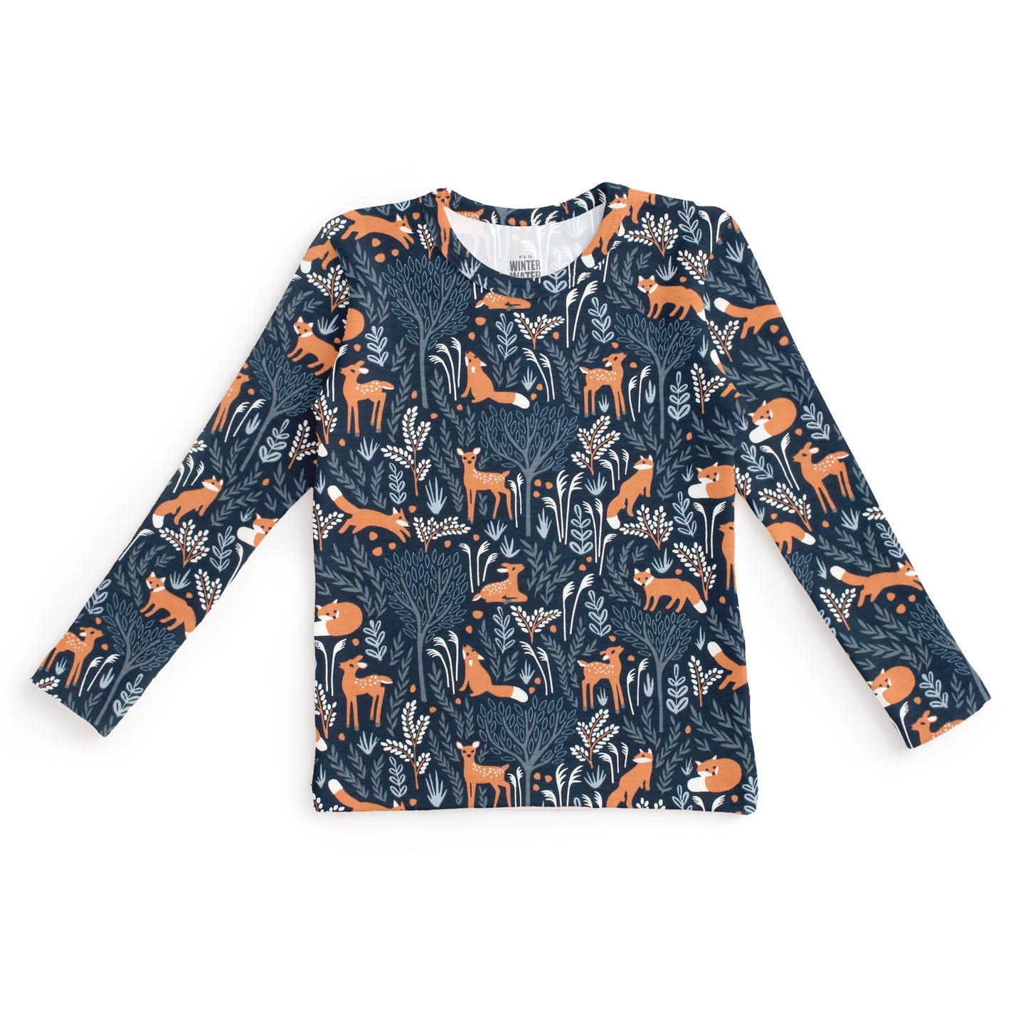 Kids Pajama Set - Deer & Foxes Night Sky