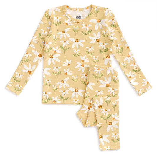 Kids Pajama Set - Daisies Yellow