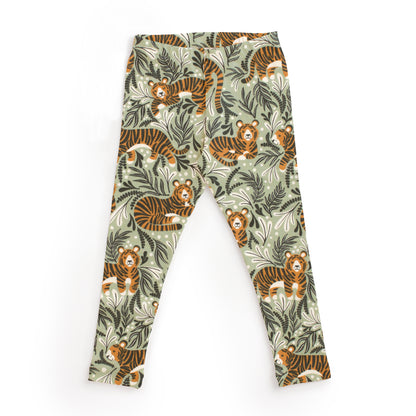 Kids Pajama Set - Dreaming Tigers Green