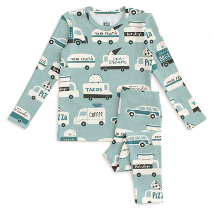 Kids Pajama Set - Food Trucks Surf Blue