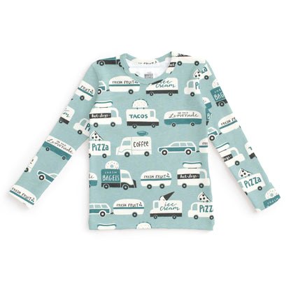 Kids Pajama Set - Food Trucks Surf Blue