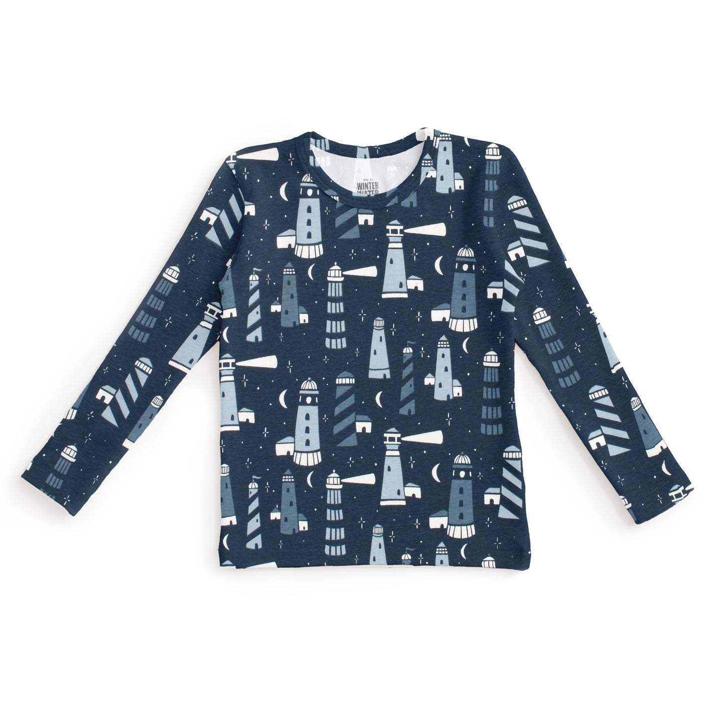 Kids Pajama Set - Lighthouses Night Sky