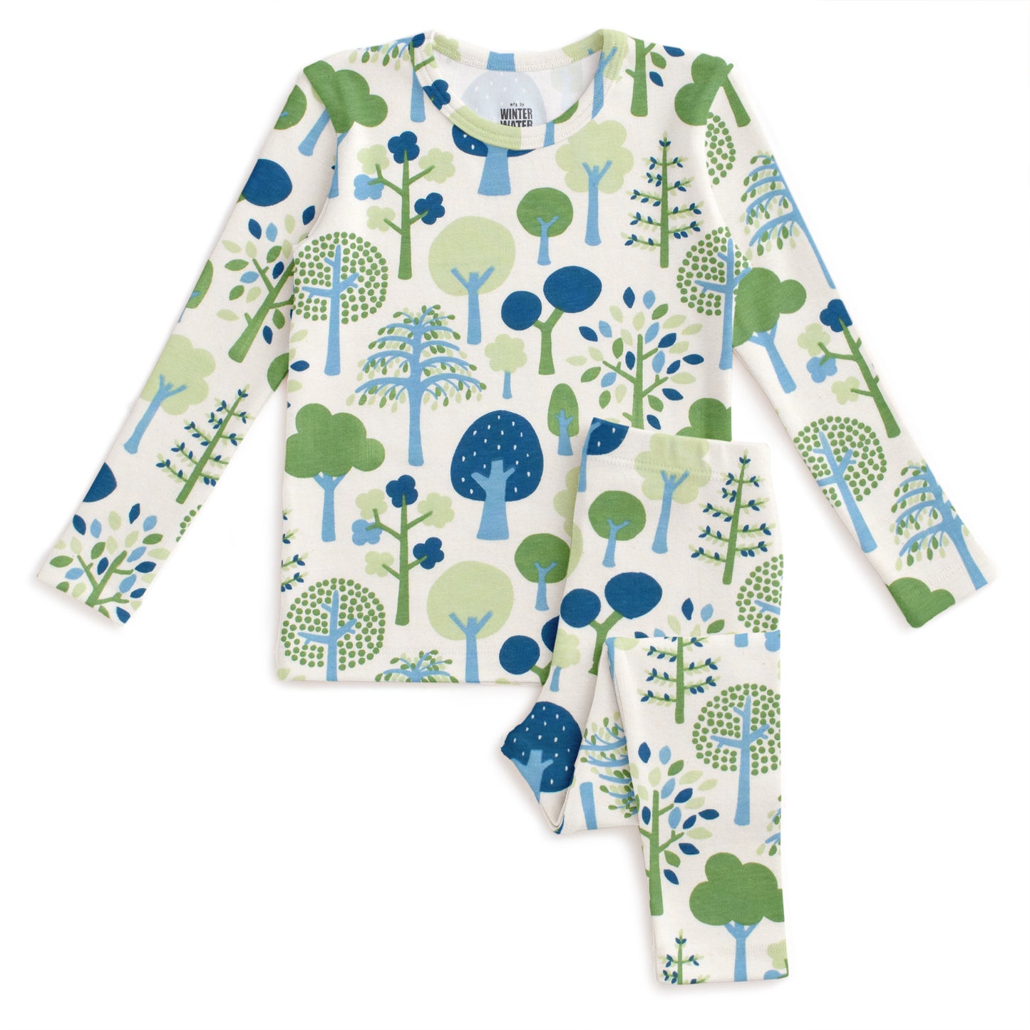 Kids Pajama Set - Trees Blue & Green