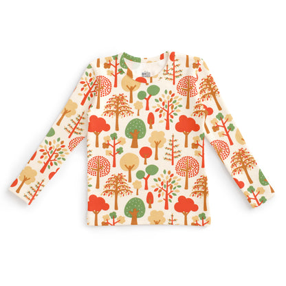 Kids Pajama Set - Trees Green & Orange