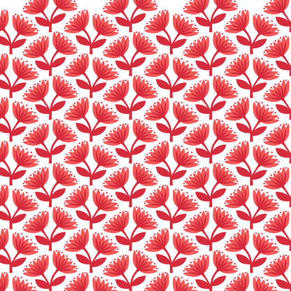 Summer Romper - Lotus Floral Red & Coral